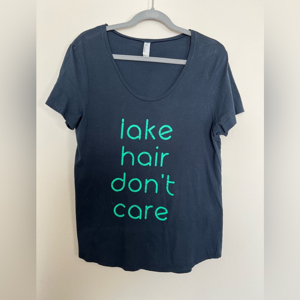 Lake Hair Don’t Care Navy tshirt Large